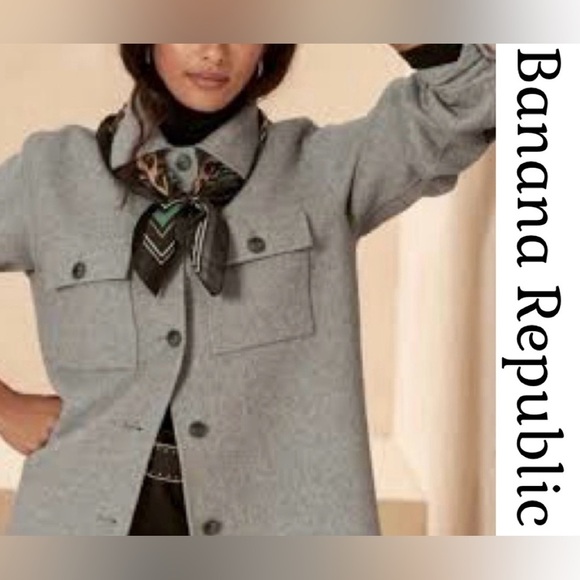 Banana Republic Jackets & Blazers - BANANA REPUBLIC Light Gray Button Up Coat/ Blazer Jacket, NWT